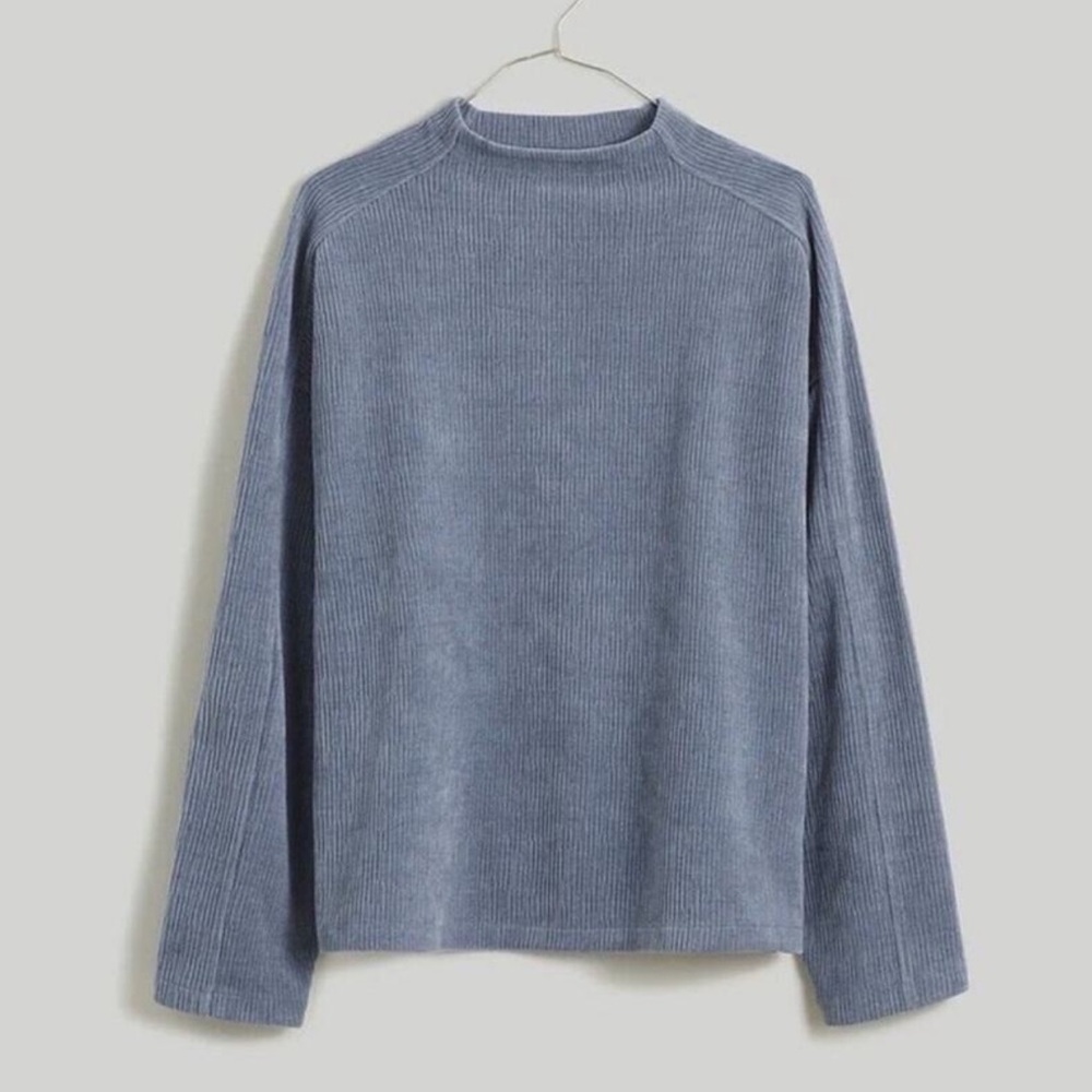 Madewell Striped Jacquard Funnelneck Top XL
